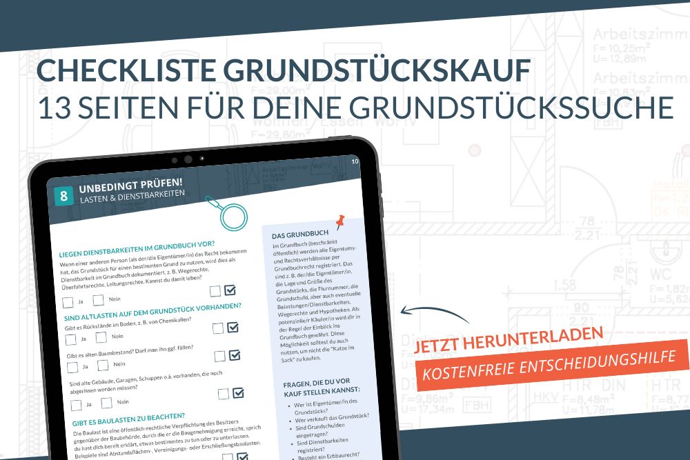 Checkliste Grundstückskauf – 13 Seiten PDF-Checkliste für deine Grundstückssuche