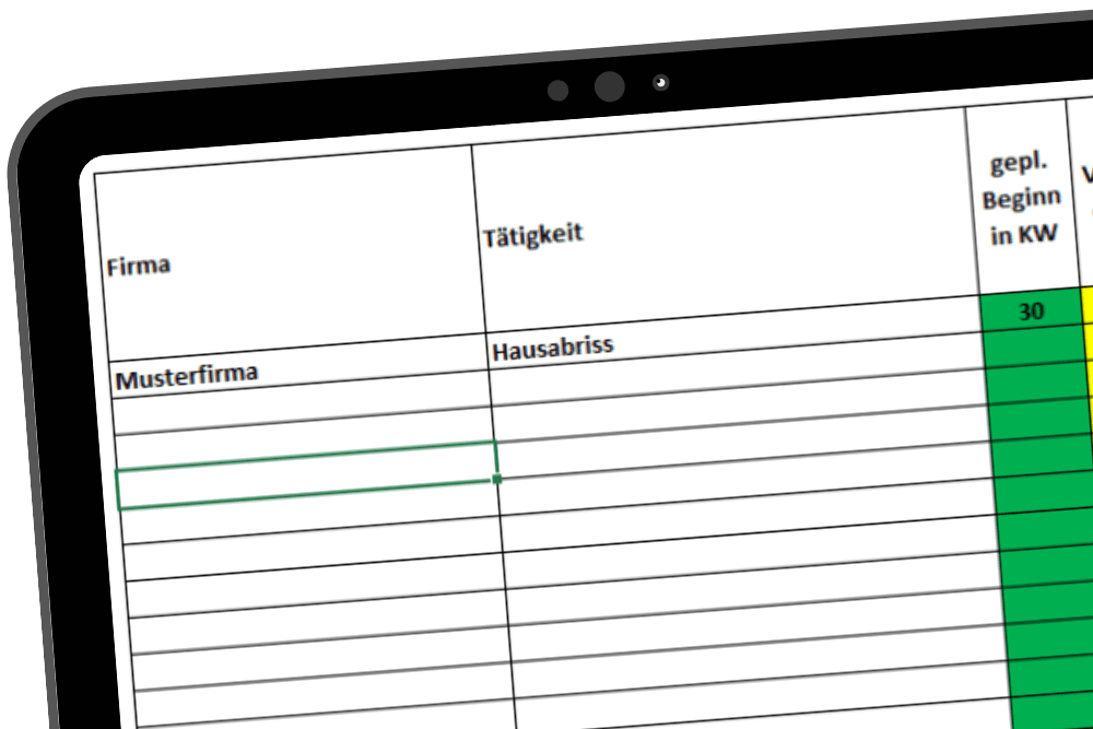 Bauzeitenplan Excel